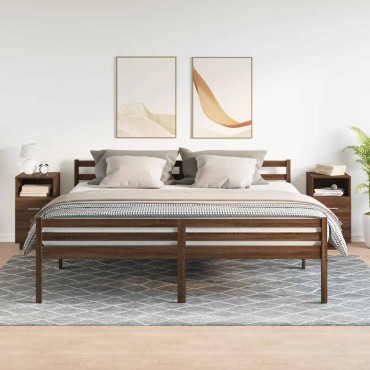 vidaXL Κομοδίνα 2 τεμ. με 2 συρτάρια Καφέ Δρυς 36x36x68cm
