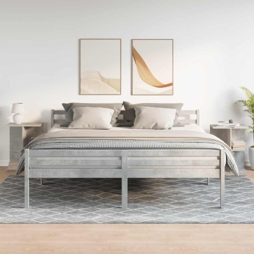 vidaXL Κομοδίνα 2 τεμ. Γκρι Σκυροδέματος 46,5x29x61cm από Επεξ. Ξύλο