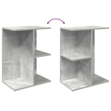 vidaXL Κομοδίνα 2 τεμ. Γκρι Σκυροδέματος 46,5x29x61cm από Επεξ. Ξύλο