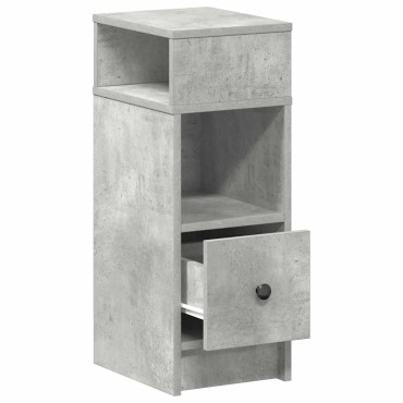 vidaXL Κομοδίνο με συρτάρι Γκρι Σκυροδέματος 25x31x66cm 1 τεμ.