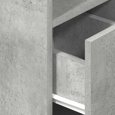 vidaXL Κομοδίνο με συρτάρι Γκρι Σκυροδέματος 25x31x66cm 1 τεμ.