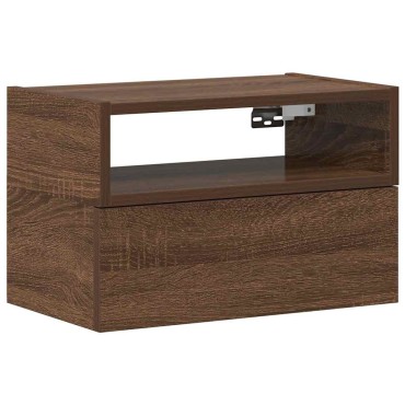 vidaXL Κομοδίνο Επιτοίχιο Καφέ Δρυς 45x26x28,5cm 1 τεμ.