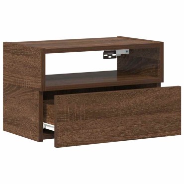 vidaXL Κομοδίνο Επιτοίχιο Καφέ Δρυς 45x26x28,5cm 1 τεμ.