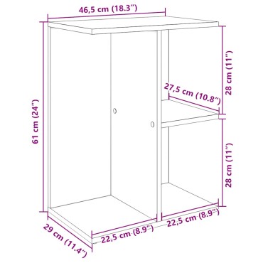 vidaXL Κομοδίνα 2 τεμ. Sonoma Δρυς 46,5x29x61cm Επεξεργασμένο Ξύλο