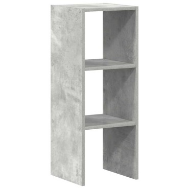 vidaXL Βιβλιοθήκη Στοιβαζόμενα Γκρι Σκυροδ. 30x30x80cm Επεξ. Ξύλο 1 τεμ.