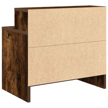 vidaXL Κομοδίνο με συρτάρι Καπνιστή Δρυς 51x31x47cm 1 τεμ.