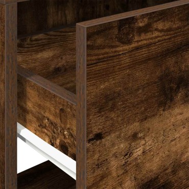 vidaXL Κομοδίνο με συρτάρι Καπνιστή Δρυς 51x31x47cm 1 τεμ.