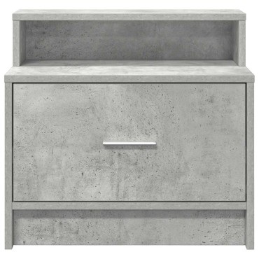 vidaXL Κομοδίνο με συρτάρι Γκρι Σκυροδέματος 51x31x47cm 1 τεμ.