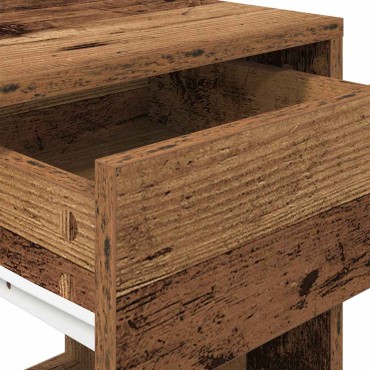 vidaXL Κομοδίνο με 2 συρτάρια Όψη Παλαιού Ξύλου 35x34x66,5cm 1 τεμ.