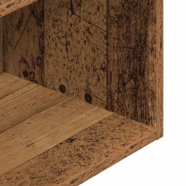 vidaXL Κομοδίνο με 2 συρτάρια Όψη Παλαιού Ξύλου 35x34x66,5cm 1 τεμ.
