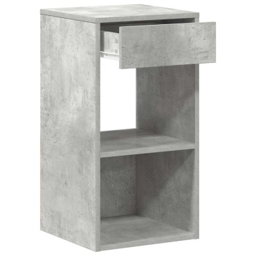 vidaXL Κομοδίνο με συρτάρι Γκρι Σκυροδέματος 35x34x66,5cm 1 τεμ.