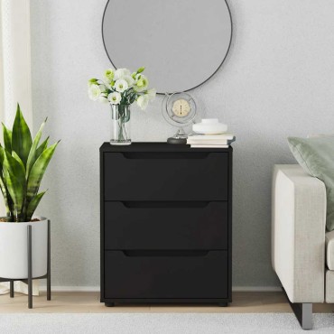 vidaXL Sideboard "VISNES" Μαύρο 60x40x73cm Ξύλο μηχανής