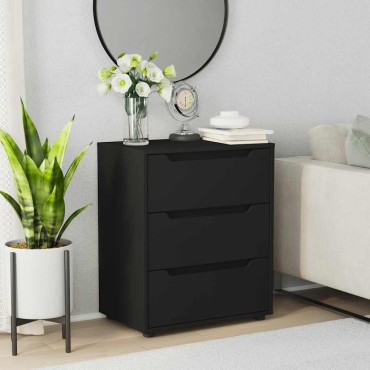 vidaXL Sideboard "VISNES" Μαύρο 60x40x73cm Ξύλο μηχανής