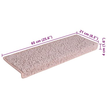 vidaXL Πατάκια Σκάλας 30 τεμ. Λευκό και Ροζ 65 x 21 x 4 εκ.