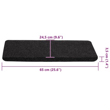 vidaXL Πατάκια Σκάλας Αυτοκόλλητα 30 τεμ. Μαύρο 65x24,5x3,5 εκ.
