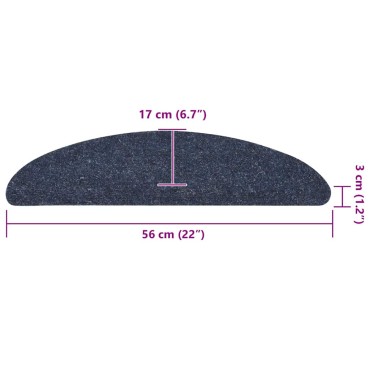 vidaXL Πατάκια Σκάλας Αυτοκόλλητα 30 τεμ. Μπλε 56 x 17 x 3 εκ.
