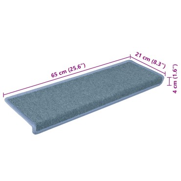 vidaXL Πατάκια Σκάλας 30 τεμ. Μπλε 65x21x4 εκ.