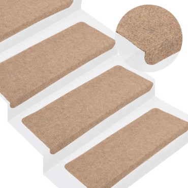 vidaXL Πατάκια Σκάλας Αυτοκόλλητα 30 τεμ. Μπεζ 65x24,5x3,5 εκ.