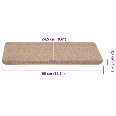 vidaXL Πατάκια Σκάλας Αυτοκόλλητα 30 τεμ. Μπεζ 65x24,5x3,5 εκ.