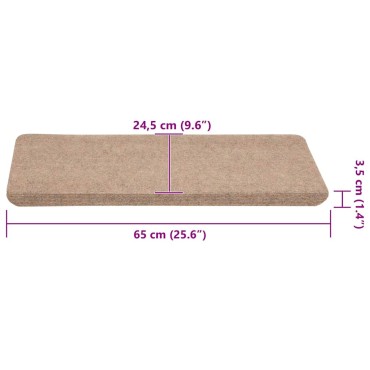 vidaXL Πατάκια Σκάλας Αυτοκόλλητα 30 τεμ. Μπεζ 65x24,5x3,5 εκ.