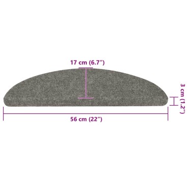 vidaXL Πατάκια Σκάλας Αυτοκόλλητα 20 τεμ. Γκρι 56 x 17 x 3 εκ.