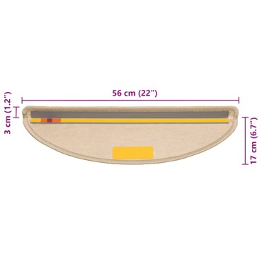 vidaXL Πατάκια Σκάλας Αυτοκόλ. 30 τεμ. Όψη Σιζάλ Σκ. Μπεζ 56x17x3 εκ.