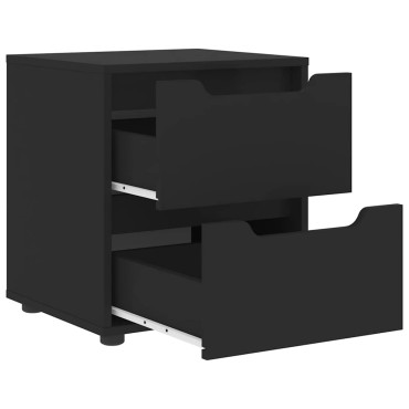 vidaXL Κομοδίνο "VISNES" Μαύρο 45x40x50cm Κατασκευασμένο ξύλο 1 τεμ.