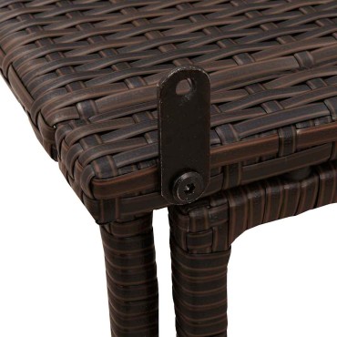 vidaXL Πτυσσόμενο τραπέζι κήπου καφέ 90x51x75cm Poly Rattan