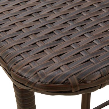 vidaXL Πτυσσόμενο τραπέζι κήπου καφέ 90x51x75cm Poly Rattan