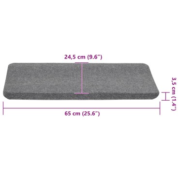 vidaXL Πατάκια Σκάλας Αυτοκόλλητα 30 τεμ. Γκρι 65x24,5x3,5 εκ.