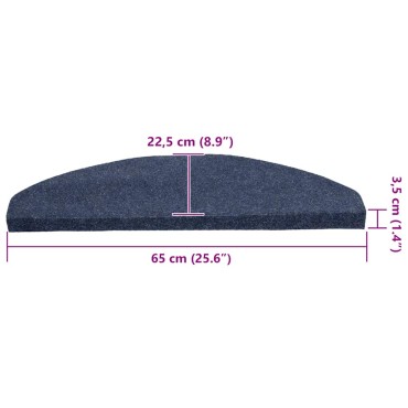 vidaXL Πατάκια Σκάλας Αυτοκόλλητα 30 τεμ. Μπλε 65x22,5x3,5 εκ.