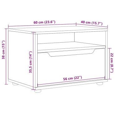 ντουλάπι τηλεόρασης vidaXL "VISNES" Μαύρο 60x40x38cm Ξύλινη κατασκευή