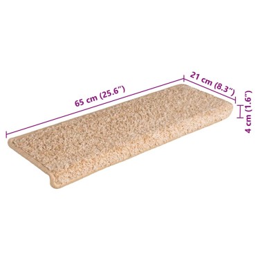 vidaXL Πατάκια Σκάλας 30 τεμ. Χρυσό 65 x 21 x 4 εκ.