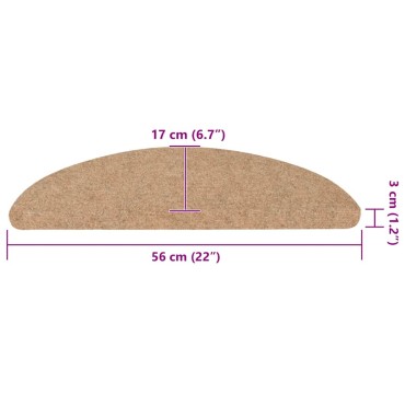 vidaXL Πατάκια Σκάλας Αυτοκόλλητα 30 τεμ. Μπεζ 56 x 17 x 3 εκ.