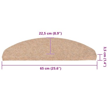 vidaXL Πατάκια Σκάλας Αυτοκόλλητα 30 τεμ. Μπεζ 65 x 22,5 x 3,5 εκ.