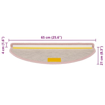 vidaXL Πατάκια Σκάλας Αυτοκόλ. 30 τεμ. Όψη Σιζάλ 65x21x4 εκ. Ροζ