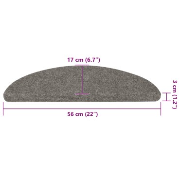 vidaXL Πατάκια Σκάλας Αυτοκόλλητα 30 τεμ. Γκρι 56 x 17 x 3 εκ.