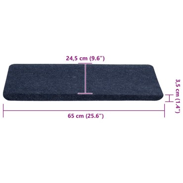 vidaXL Πατάκια Σκάλας Αυτοκόλλητα 30 τεμ. Μπλε 65x24,5x3,5 εκ.