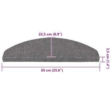 vidaXL Πατάκια Σκάλας Αυτοκόλλητα 30 τεμ. Γκρι 65 x 22,5 x 3,5 εκ.