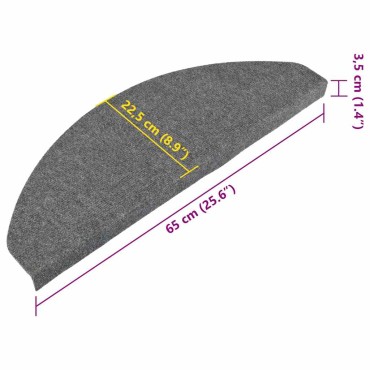 vidaXL Πατάκια Σκάλας Αυτοκόλλητα 30 τεμ. Γκρι 65 x 22,5 x 3,5 εκ.