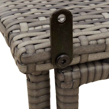 vidaXL Πτυσσόμενο τραπέζι κήπου γκρι 90x51x75cm Poly Rattan