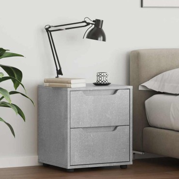 vidaXL Κομοδίνο VISNES Μπετόν Γκρι 45x40x50cm Επεξεργασμένο ξύλο 1 τεμ.