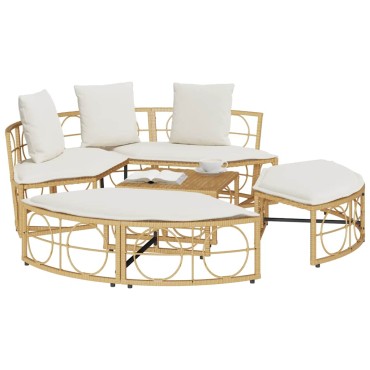 vidaXL Εξωτερική Lounge κρεβάτι χωρίς θόλο Poly Rattan 160x50 cm