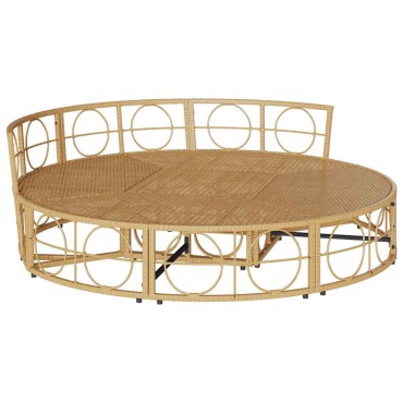 vidaXL Εξωτερική Lounge κρεβάτι χωρίς θόλο Poly Rattan 160x50 cm