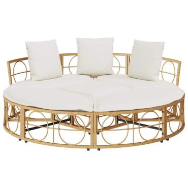 vidaXL Εξωτερική Lounge κρεβάτι χωρίς θόλο Poly Rattan 160x50 cm