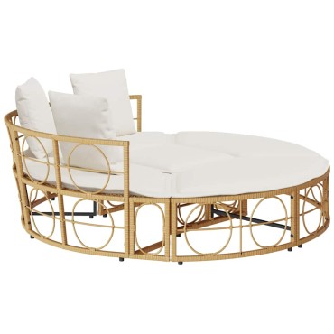 vidaXL Εξωτερική Lounge κρεβάτι χωρίς θόλο Poly Rattan 160x50 cm