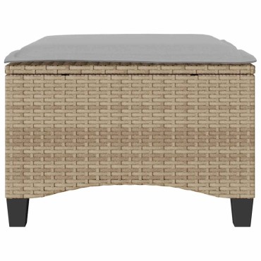 vidaXL Σκαμπό κήπου με μαξιλάρια 2 τεμ. Μπεζ 55x55x36cm