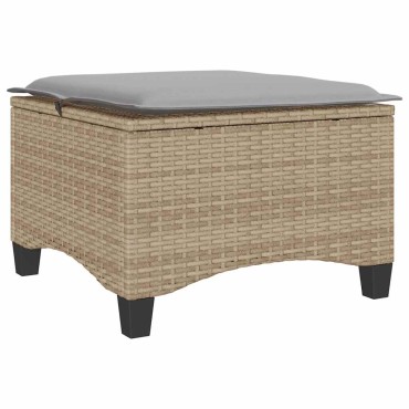 vidaXL Σκαμπό κήπου με μαξιλάρια 2 τεμ. Μπεζ 55x55x36cm