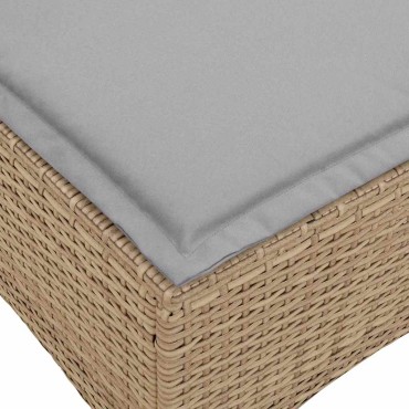 vidaXL Σκαμπό κήπου με μαξιλάρια 2 τεμ. Μπεζ 55x55x36cm
