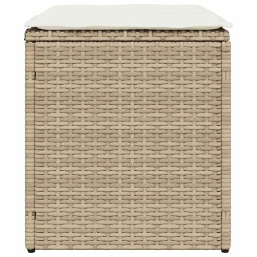 vidaXL σκαμπό κήπου με μαξιλάρια 2 τεμ. Μπεζ 40x40x43cm